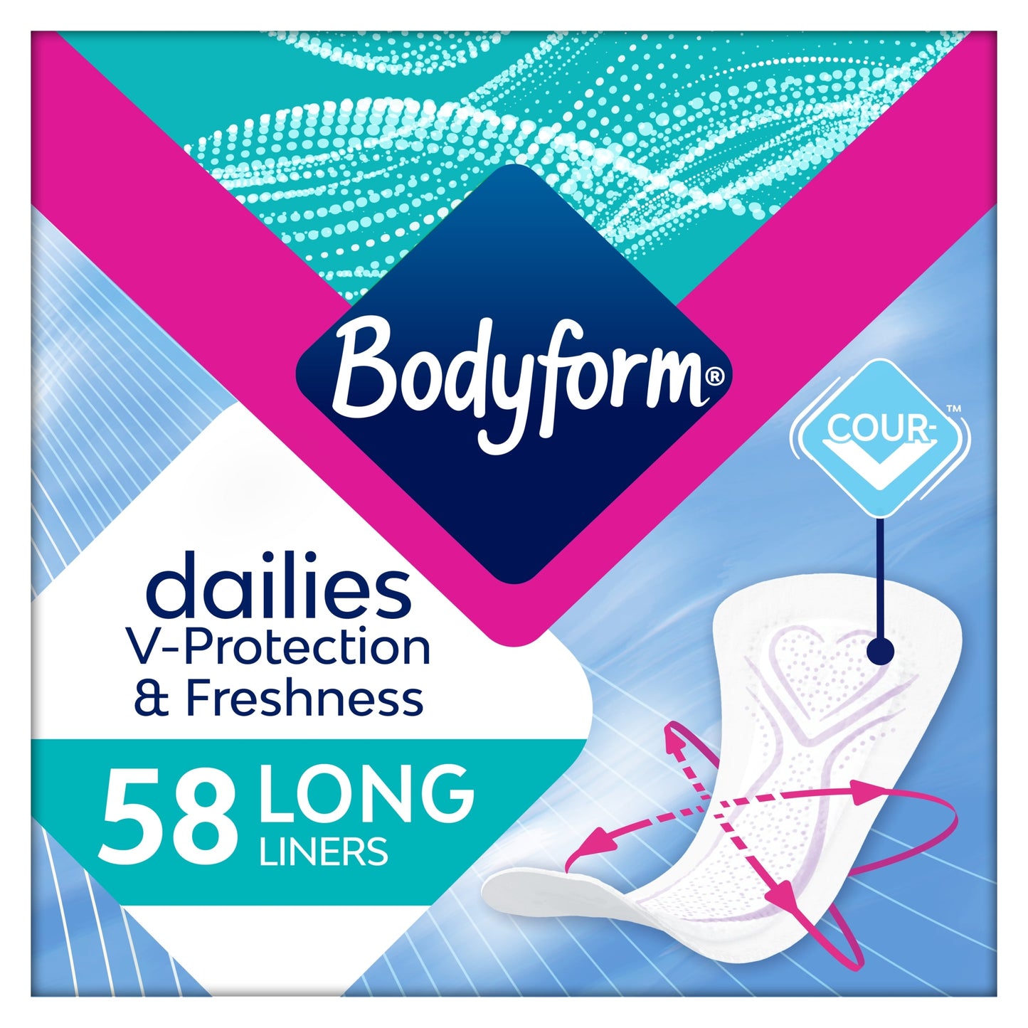 Bodyform Dailies Long Panty Liners 58 pack — image 1