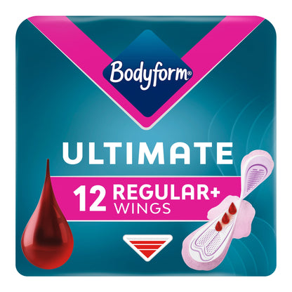 Bodyform Ultimate Ultra Regular+ Sanitary Towels Wings 12 pack — image 1