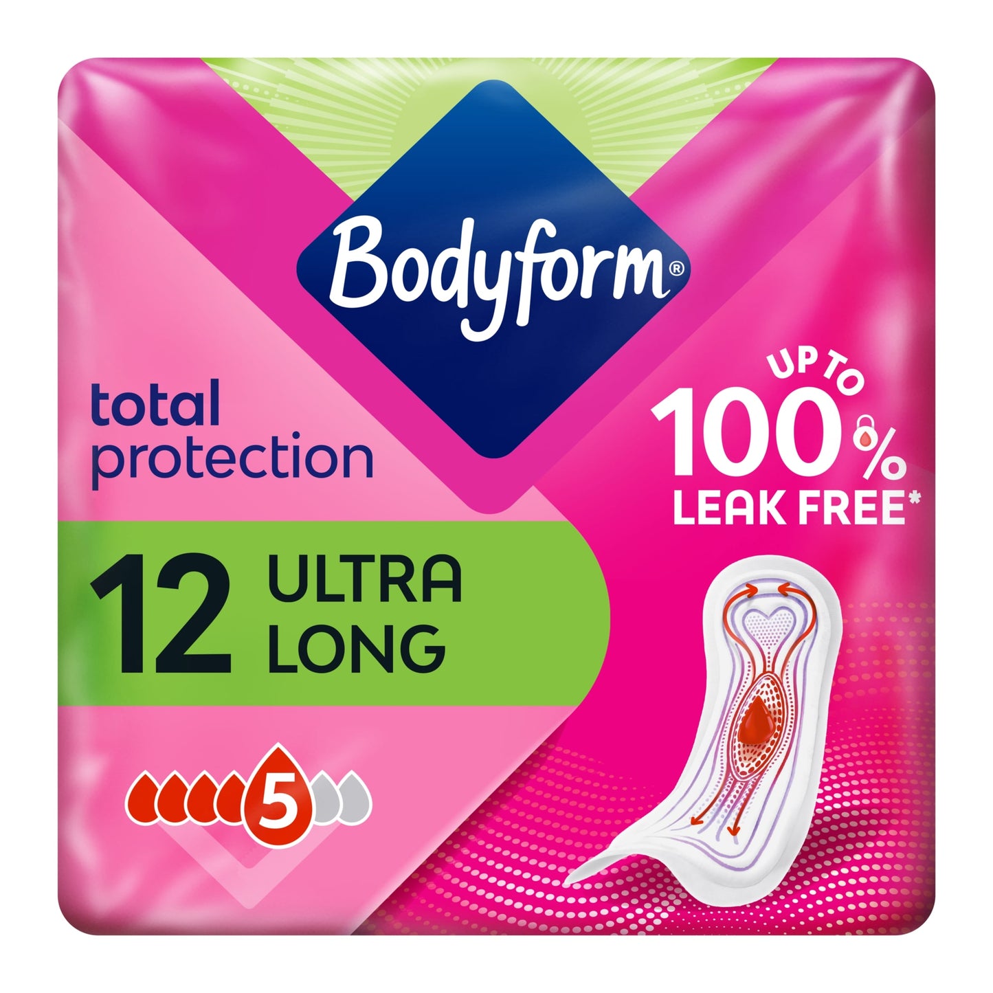 Bodyform Ultra Long Sanitary Towels 12 pack — image 1
