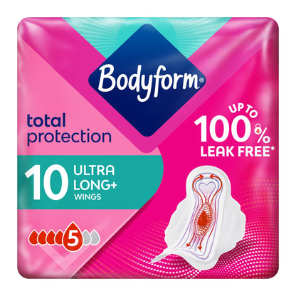 Bodyform Ultra Long Sanitary Towels Wings 10 pack — image 1