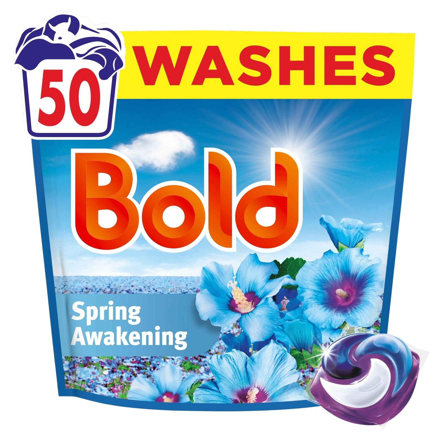 Bold Washing Liquid Pods Spring Awakening 50 Washes 985g
