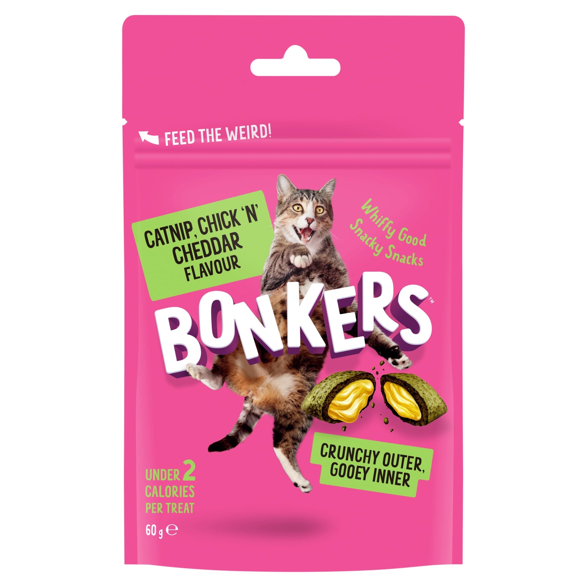 Bonkers Cat Treats - Catnip, Chick 'N' Cheddar Flavour 60g — image 1