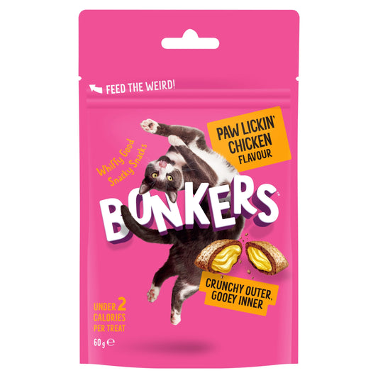 Bonkers Cat Treats - Paw Lickin' Chicken Flavour 60g — image 1
