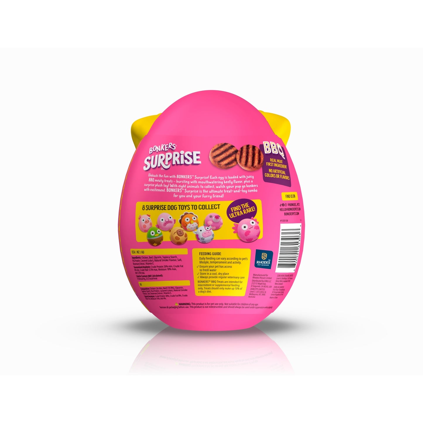 BONKERS Dog Treats BBQ Patties & Toys Chicken 75 G — image 2