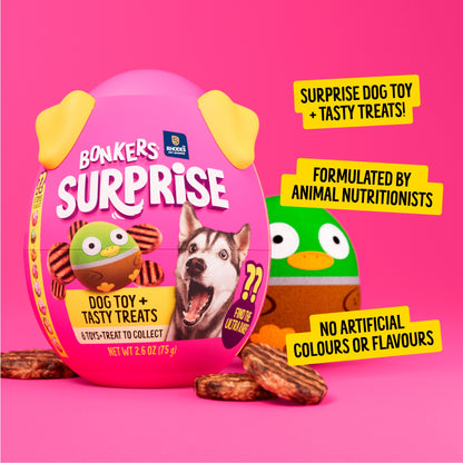 BONKERS Dog Treats BBQ Patties & Toys Chicken 75 G — image 5