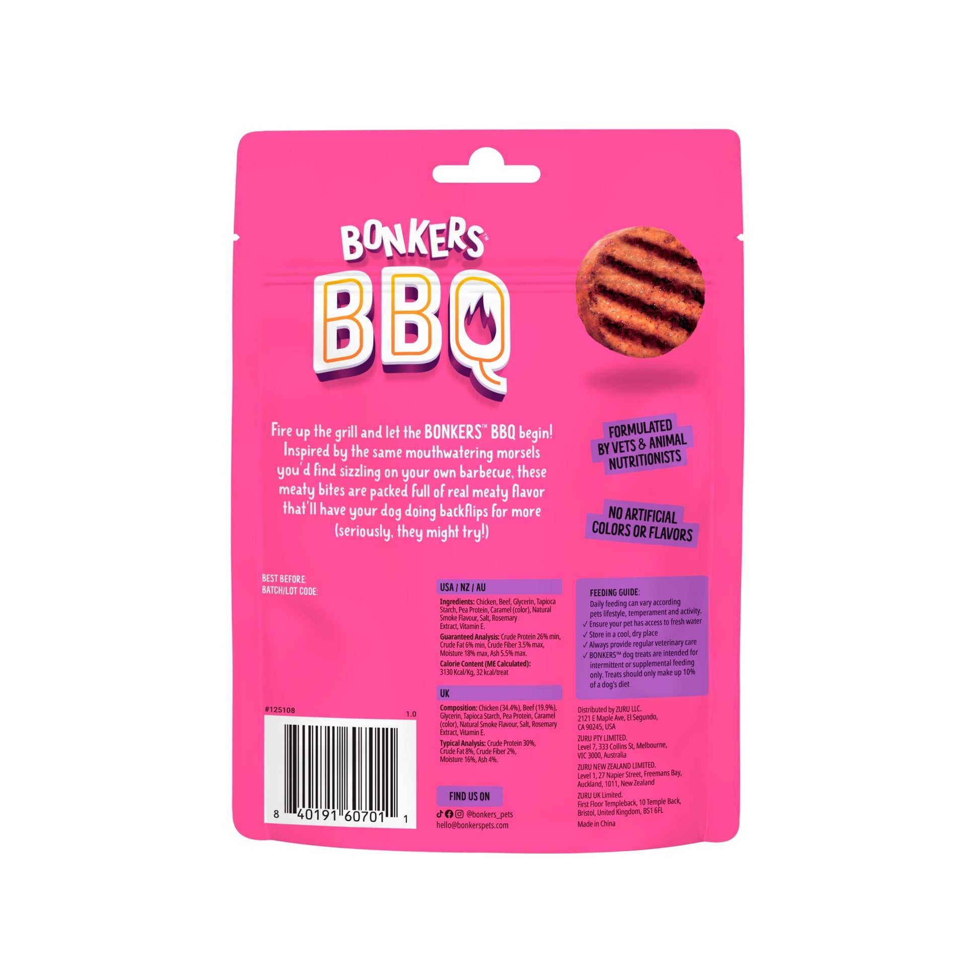 Bonkers Dog Treats Dry BBQ Burger Patties 85 G — image 2