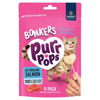 Bonkers Purr Pops Freeze-Dried Cat Treats - Lip Smackin' Salmon 4 Pack 5.6g — image 1