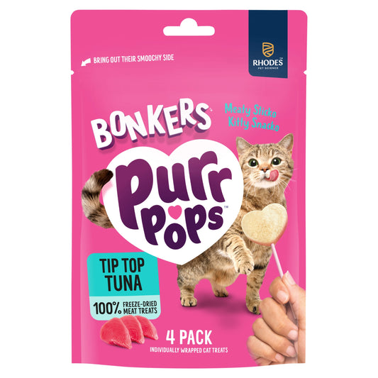 Bonkers Purrpops Freeze-Dried Cat Treats - Tip Top Tuna 4 Pack 5.6g — image 1