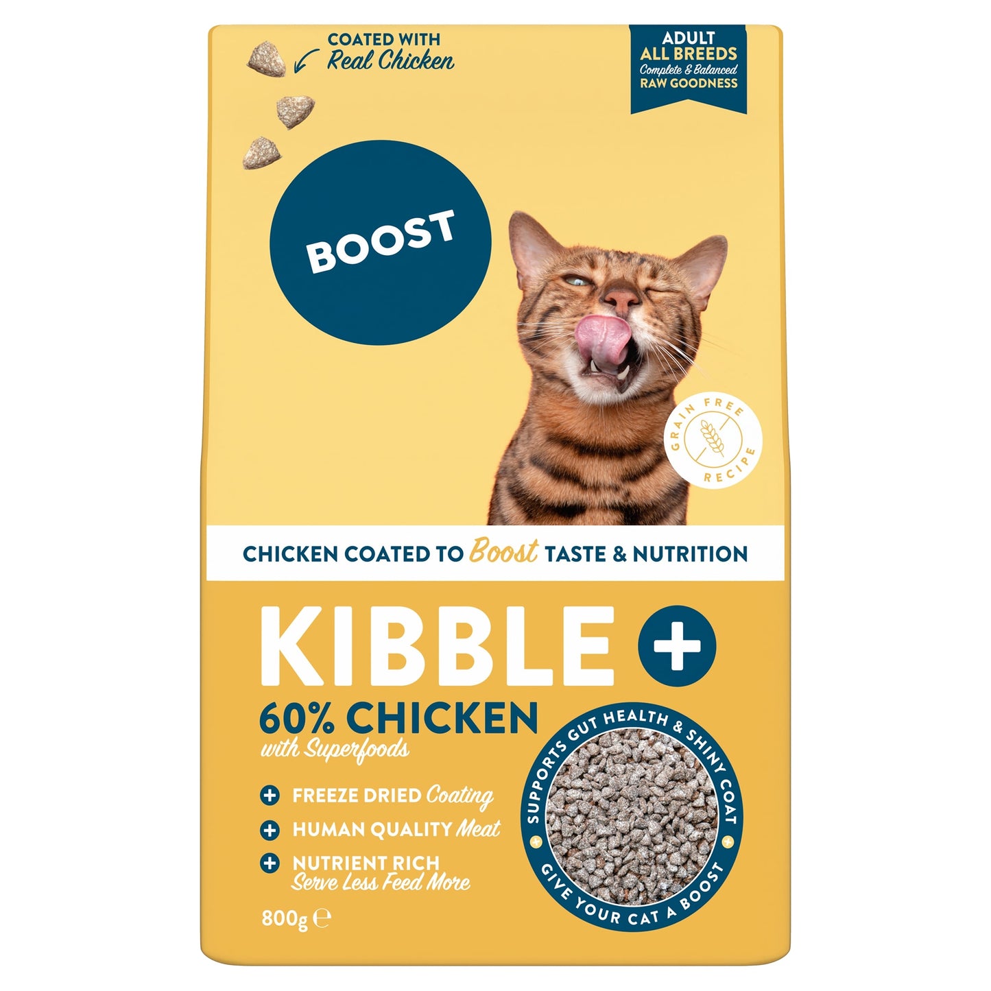 BOOST Kibble Plus Freeze Dried Coated Chicken for Cats 800g — image 1