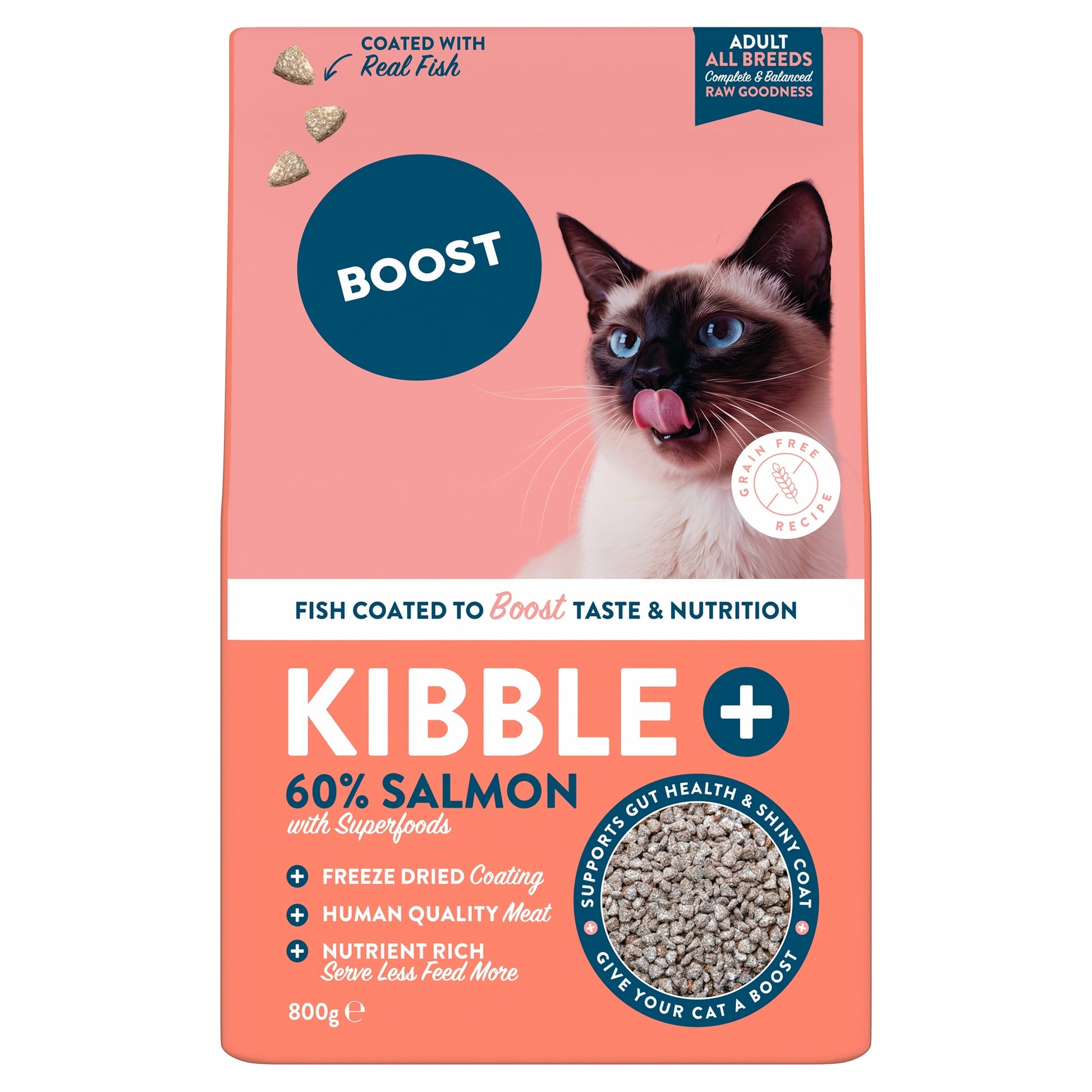 BOOST Kibble Plus Freeze Dried Coated FISH for Cats 800g — image 1