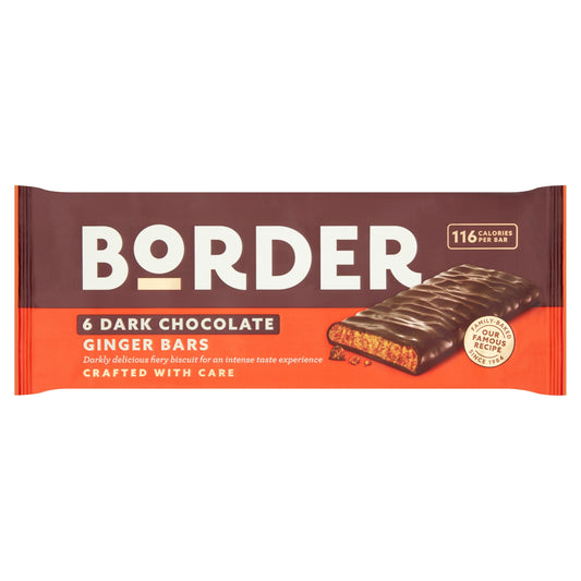 Border Dark Chocolate Ginger Biscuit Bars Multipack, 6x24g — image 1