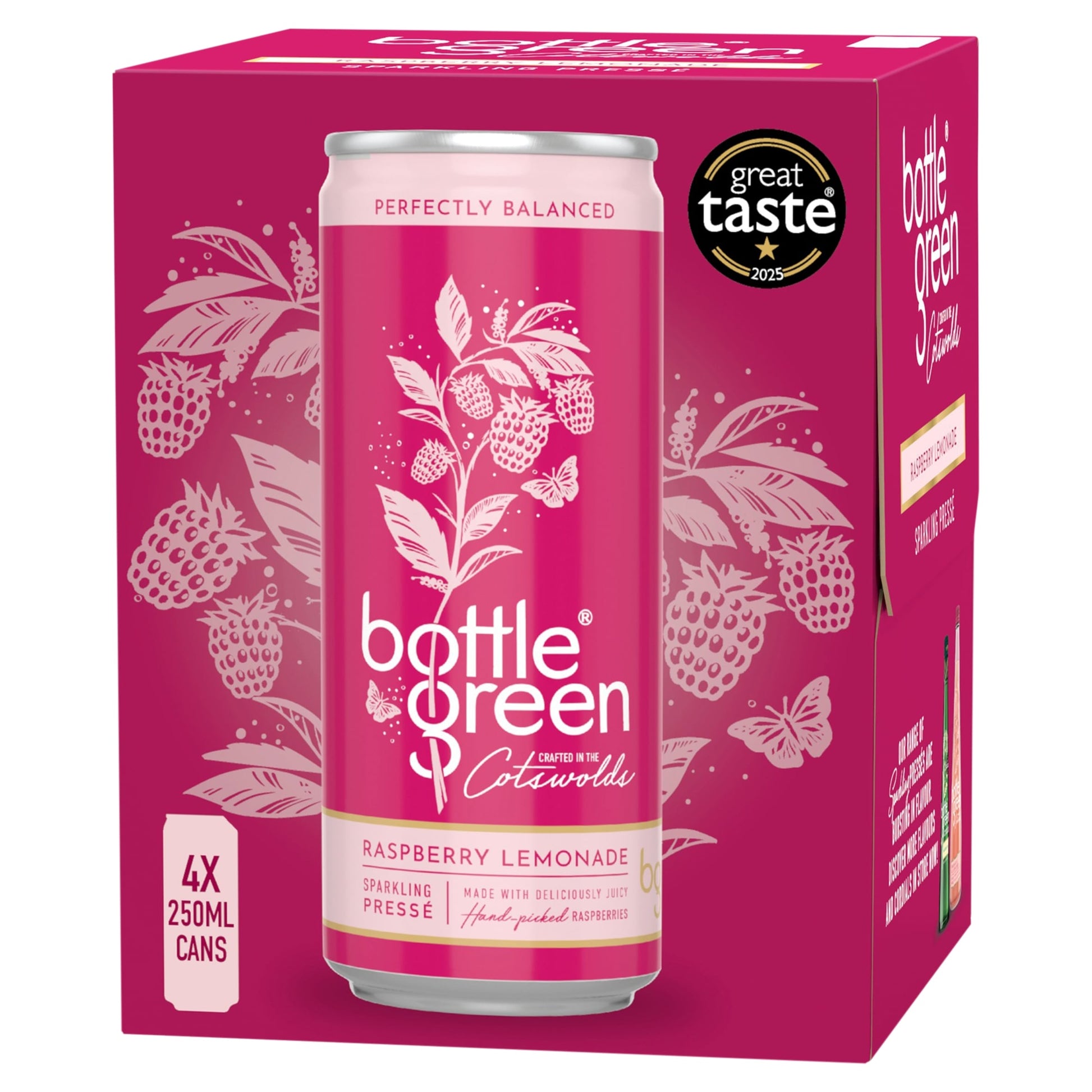 Bottlegreen Raspberry Lemonade Sparkling Presse 4x250ml — image 1