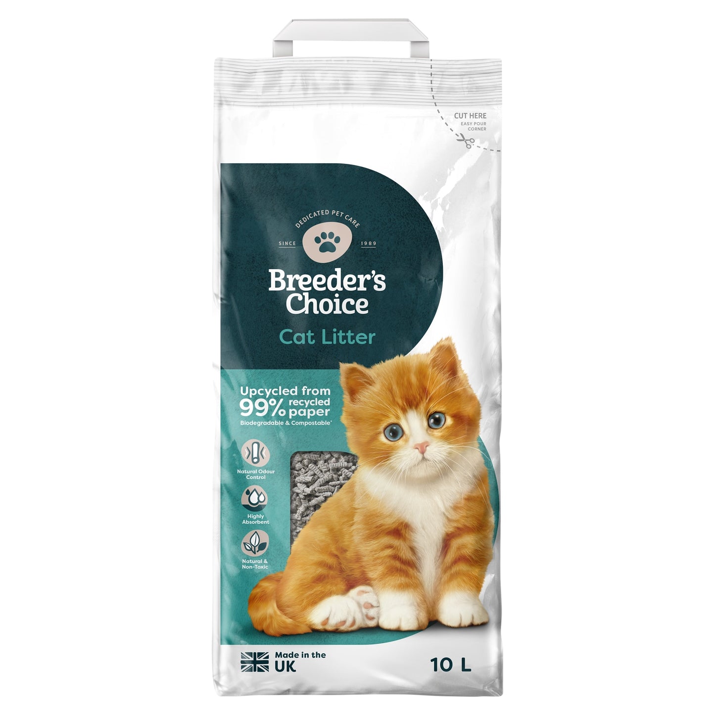 Breeder's Choice Recycled Paper Cat Litter 10L — image 1