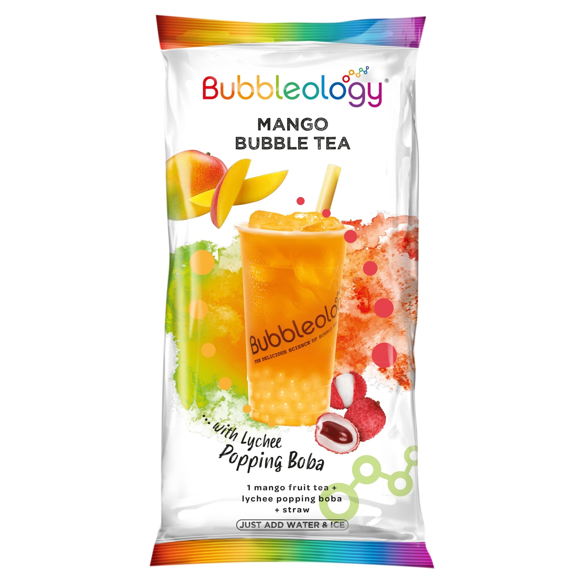 Bubbleology Mango Bubble Tea with Lychee Popping Boba 102.5g + 35ml — image 1