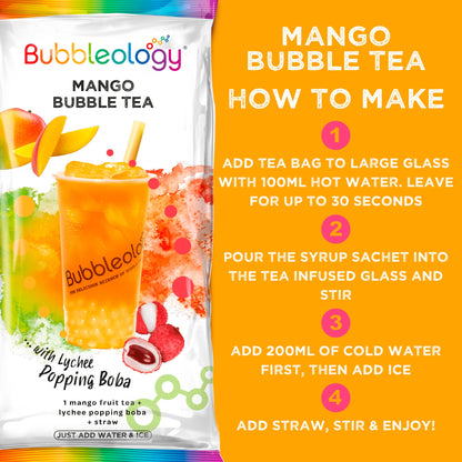 Bubbleology Mango Bubble Tea with Lychee Popping Boba 102.5g + 35ml — image 3