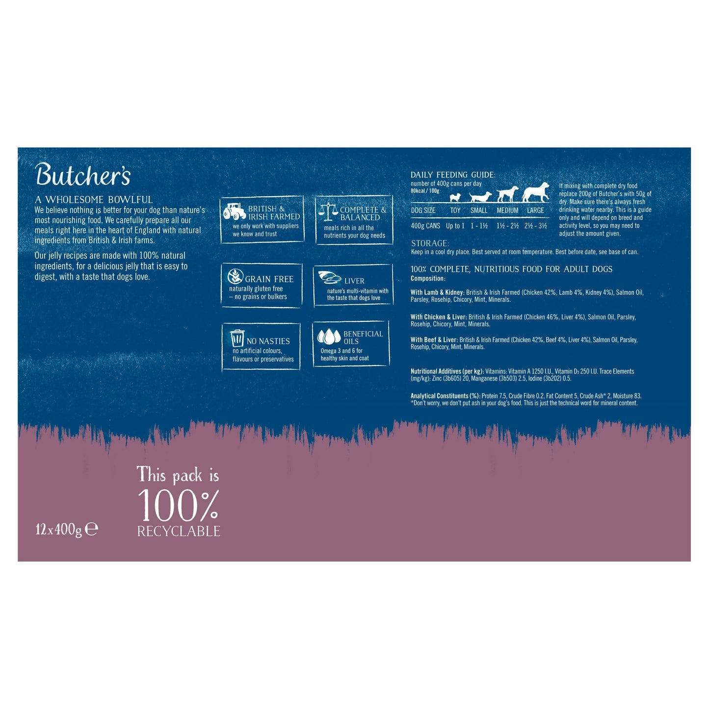 Butcher's Recipe In Jelly Dog Food Tin 12X400g — image 2