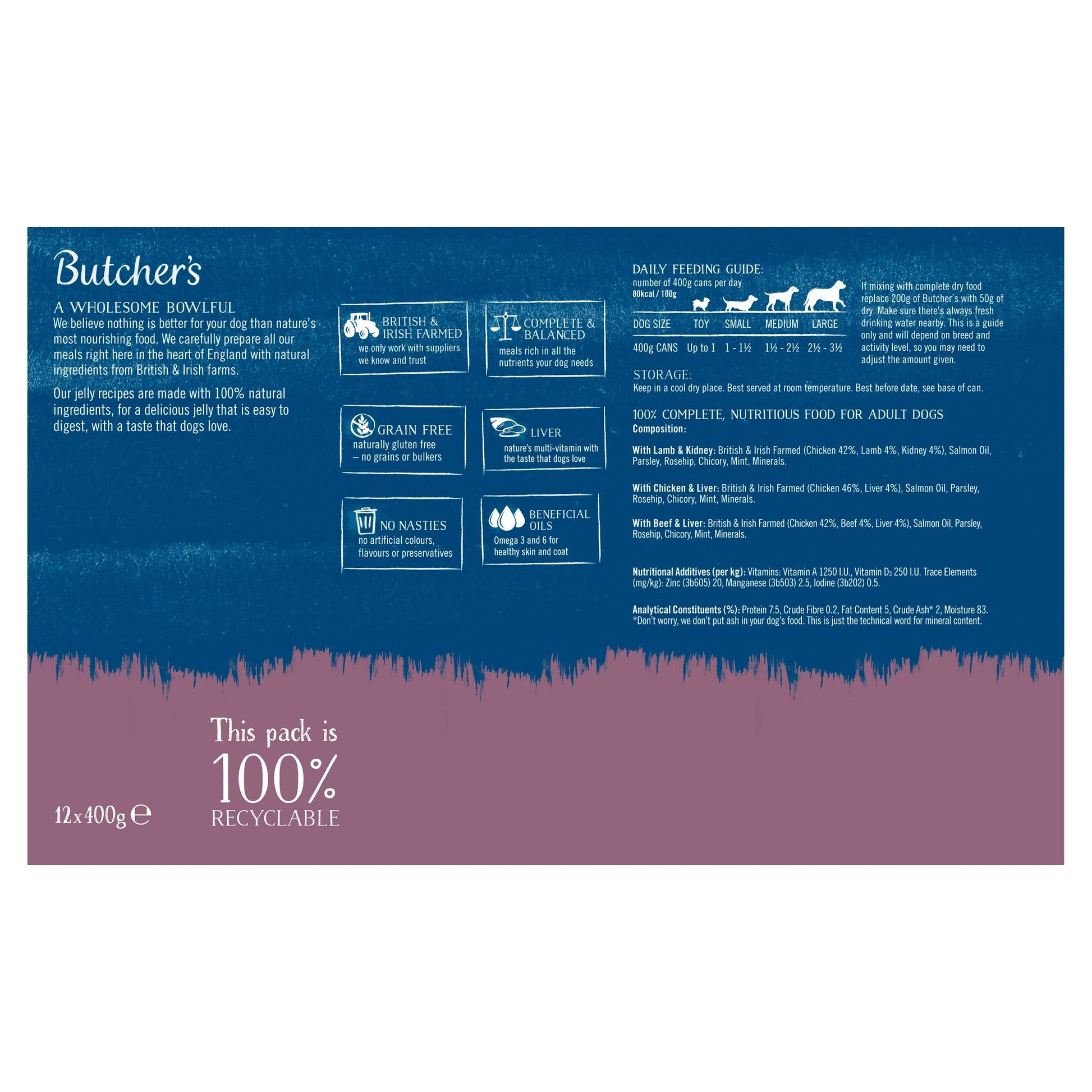 Butcher's Recipe In Jelly Dog Food Tin 12X400g — image 2