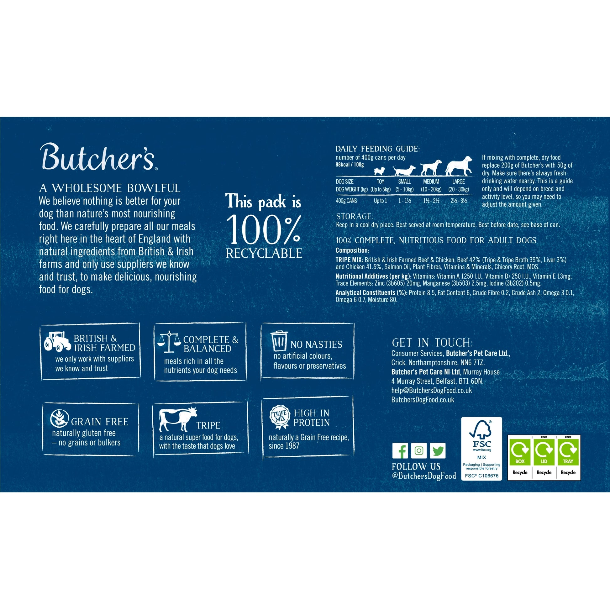 Butcher's Tripe Dog Food Tins 6X400g — image 2