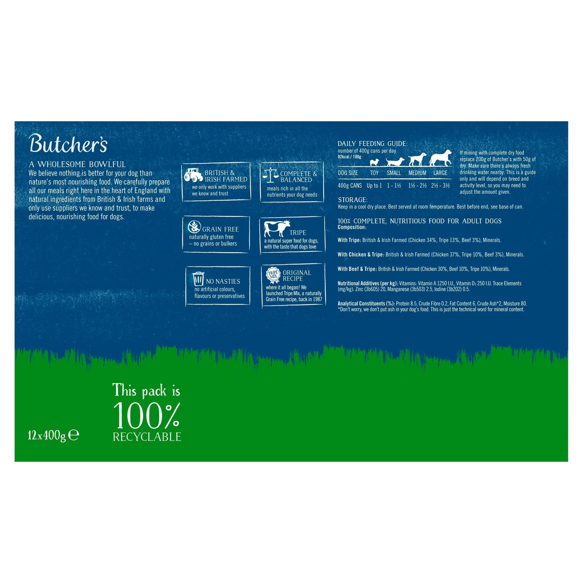 Butcher's Tripe Loaf Dog Food Tins 12X400g — image 2