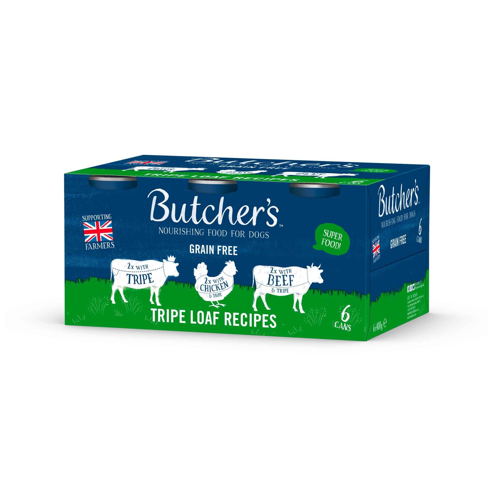Butcher's Tripe Loaf Dog Food Tins 6x400g