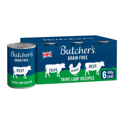 Butcher's Tripe Loaf Dog Food Tins 6x400g