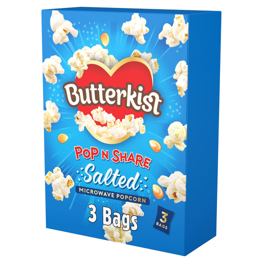 Butterkist Microwave Salted Popcorn 3X60g — image 1