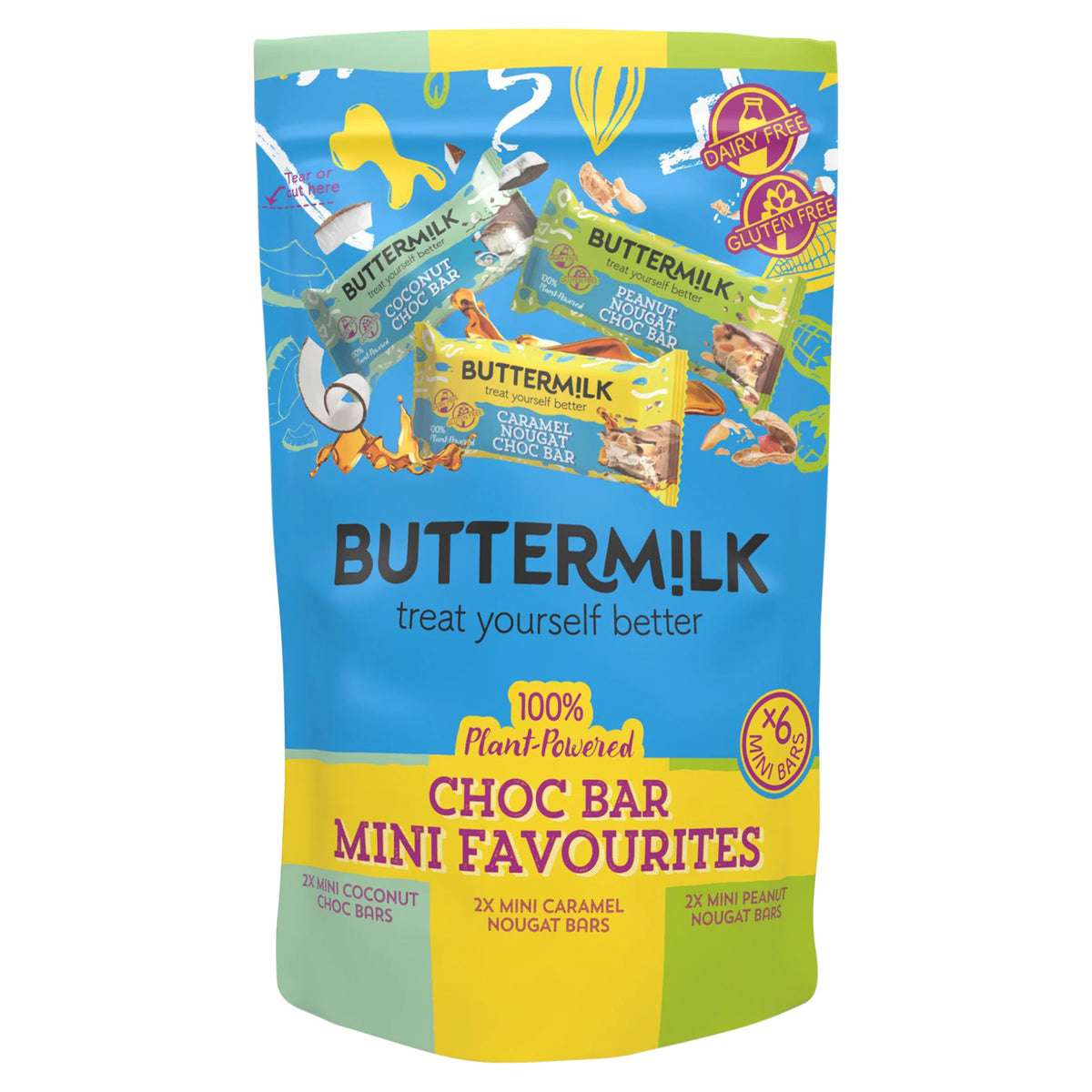 Buttermilk Dairy Free Choc Bar Mini Favourites Selection Pack 6x25g — image 1