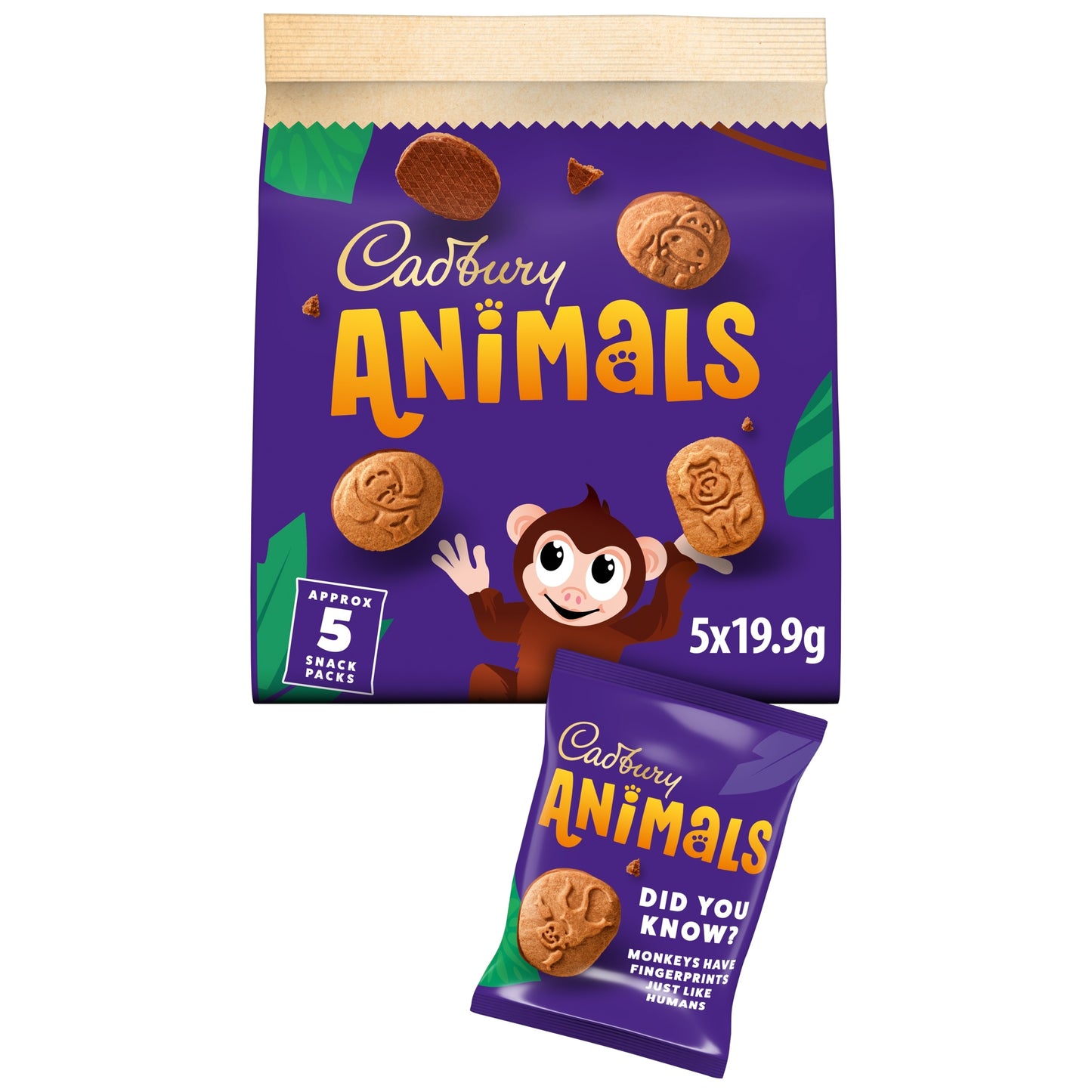 Cadbury Animals Biscuits - Milk Chocolate 5 x 19.9g — image 1