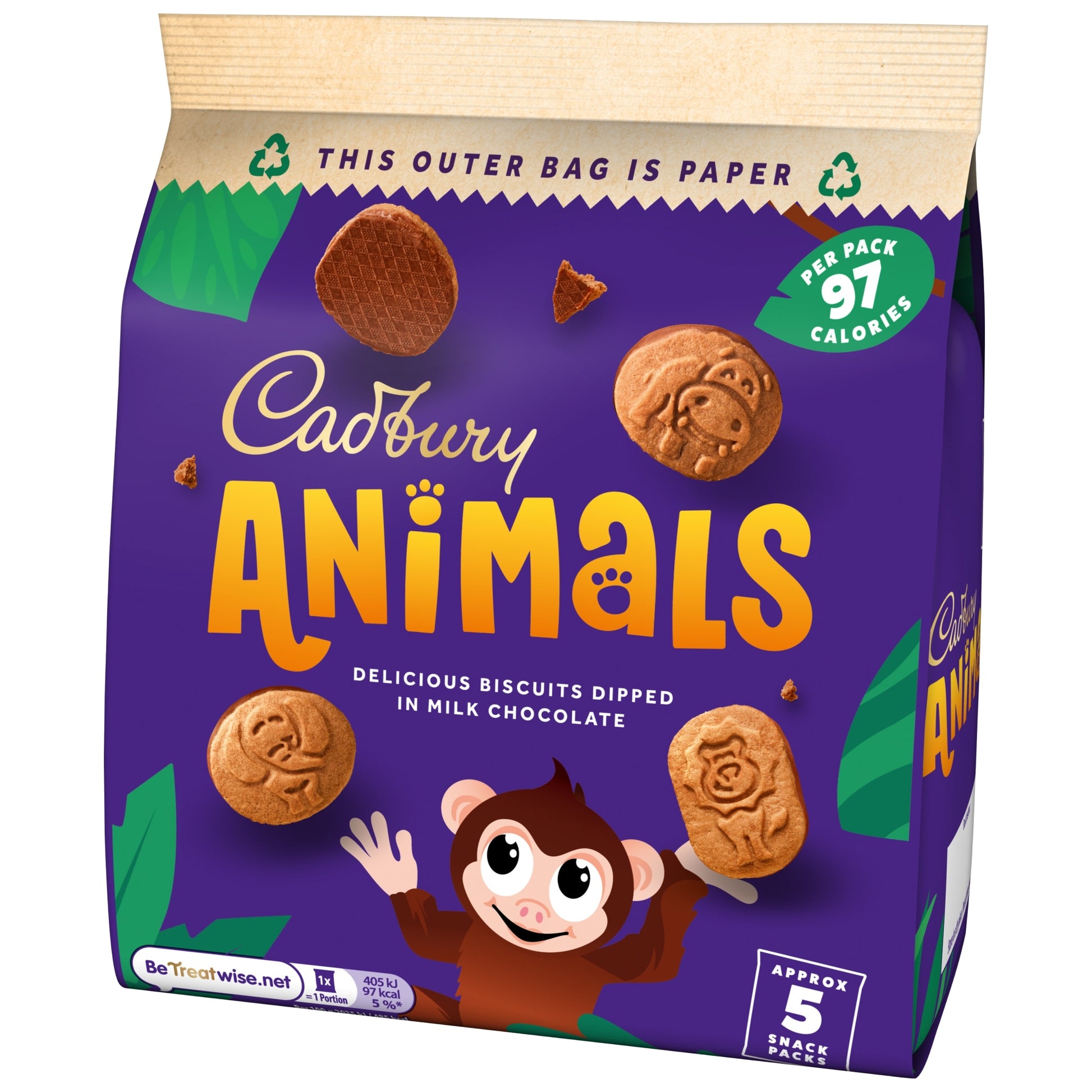 Cadbury Animals Biscuits - Milk Chocolate 5 x 19.9g — image 3