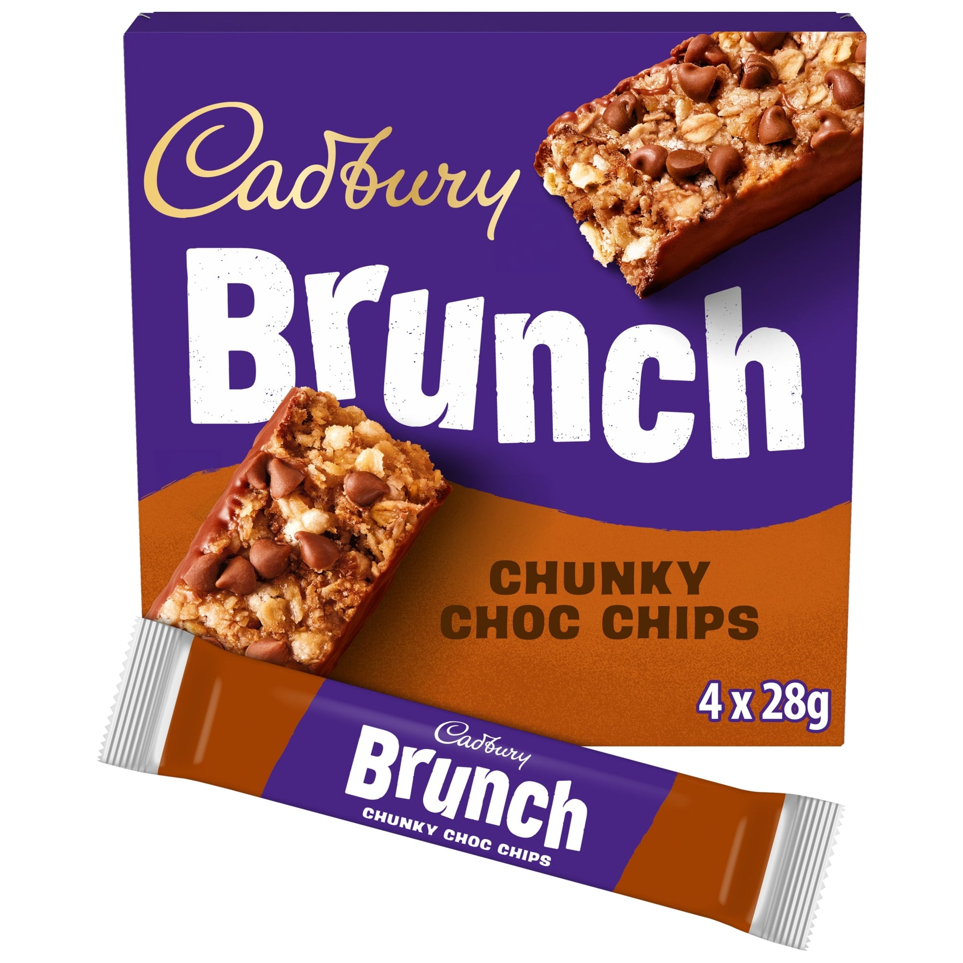 Cadbury Brunch Chocolate Chip Wholegrain Cereal Bars 4 x 28g — image 1