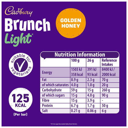 Cadbury Brunch Light Oats and Honey Wholegrain Cereal Bars 4 x 26g — image 4