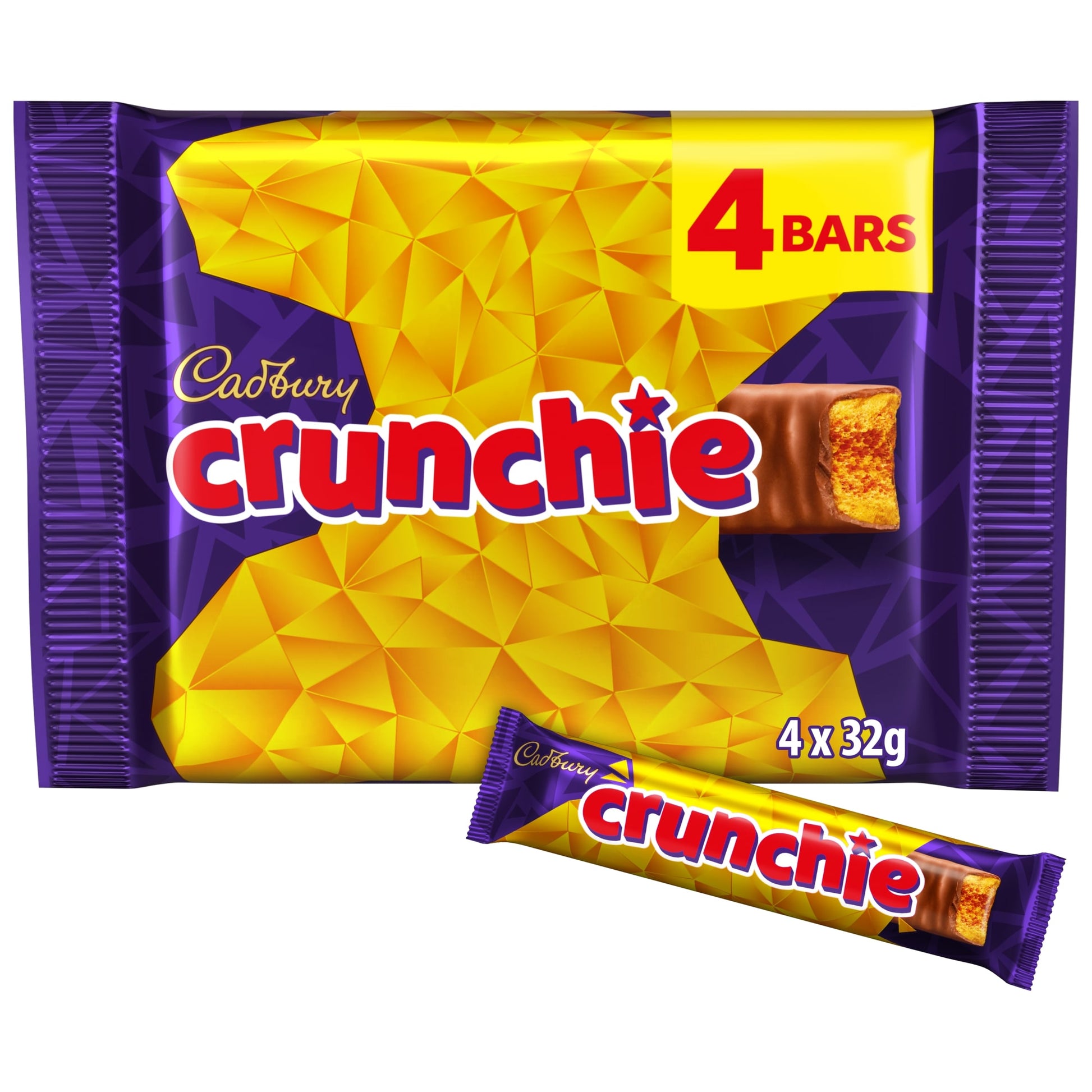 Cadbury Crunchie Chocolate Bar 4 Pack Multipack 128g — image 1