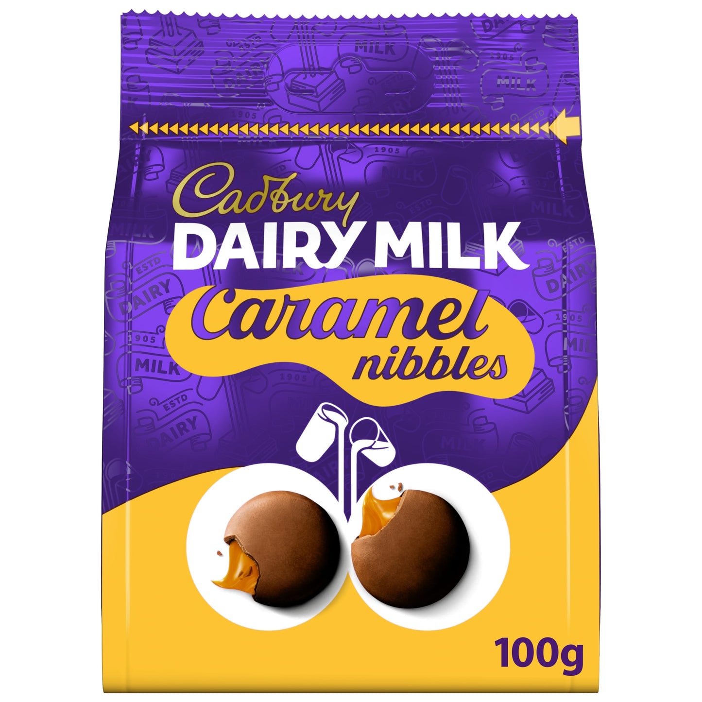 Cadbury Dairy Milk Caramel Nibbles Chocolate Bag 100G — image 1