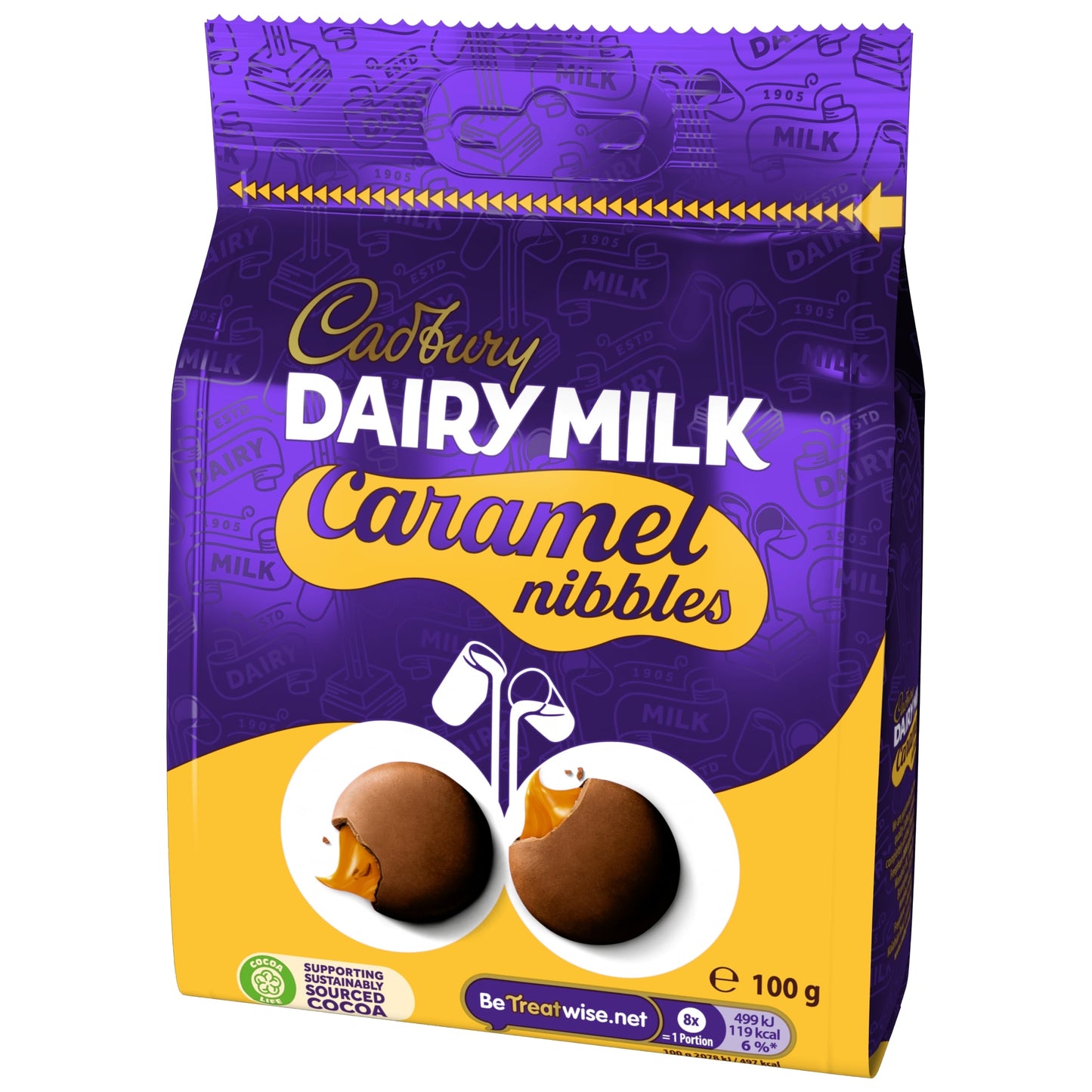 Cadbury Dairy Milk Caramel Nibbles Chocolate Bag 100G — image 4
