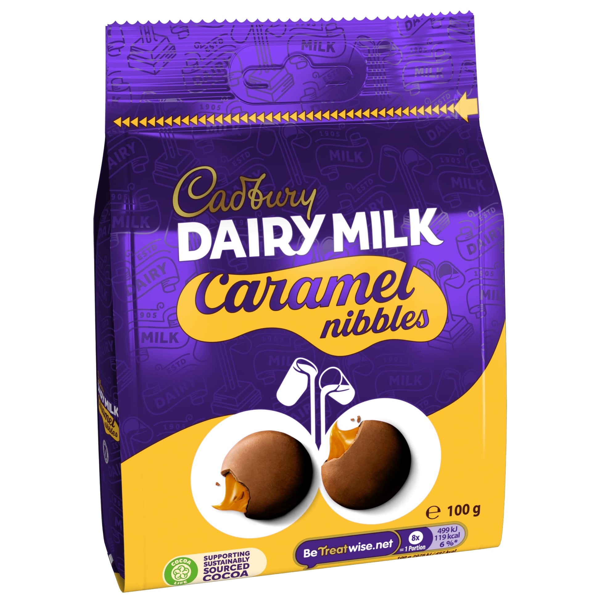 Cadbury Dairy Milk Caramel Nibbles Chocolate Bag 100G — image 5