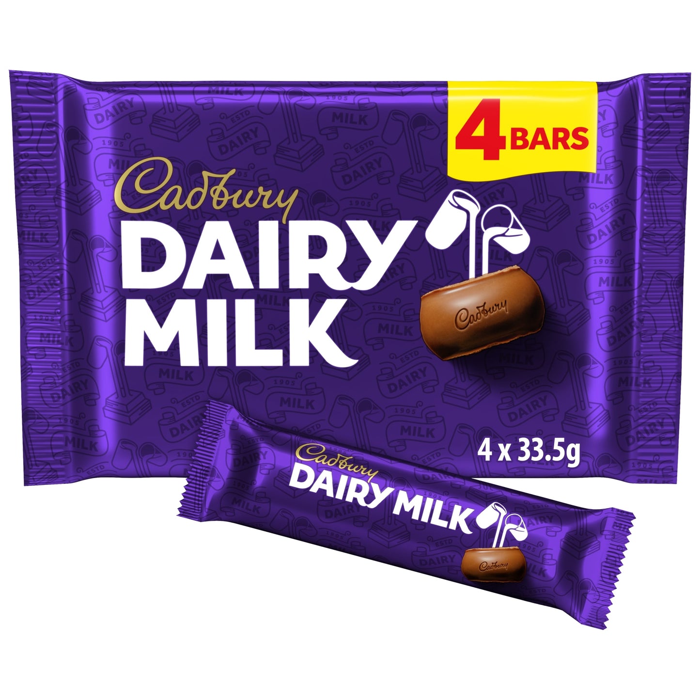 Cadbury Dairy Milk Chocolate Bar 4 Pack Multipack 134g — image 1
