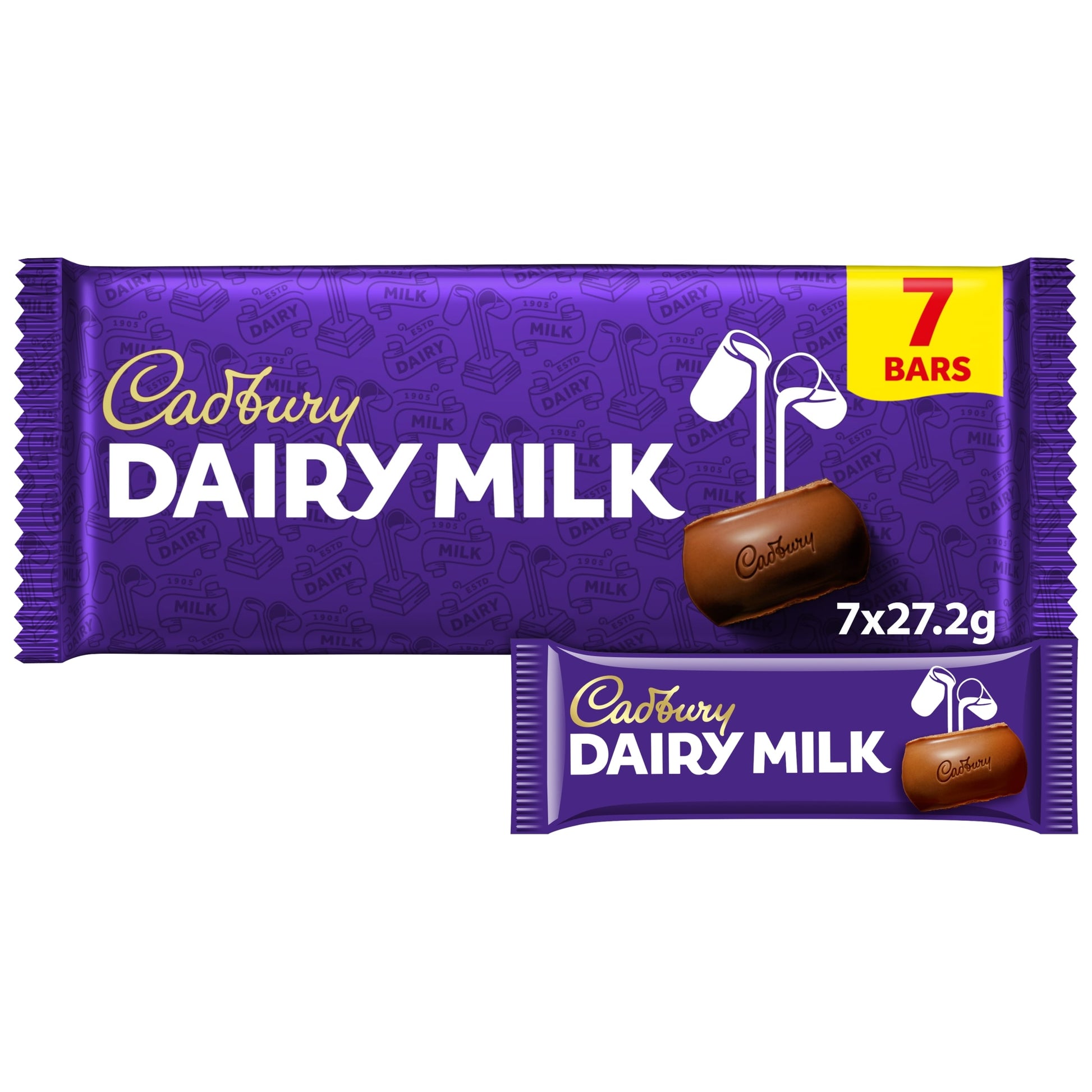 Cadbury Dairy Milk Chocolate Bar Multipack 7 Pack 7 x 27.2g — image 1