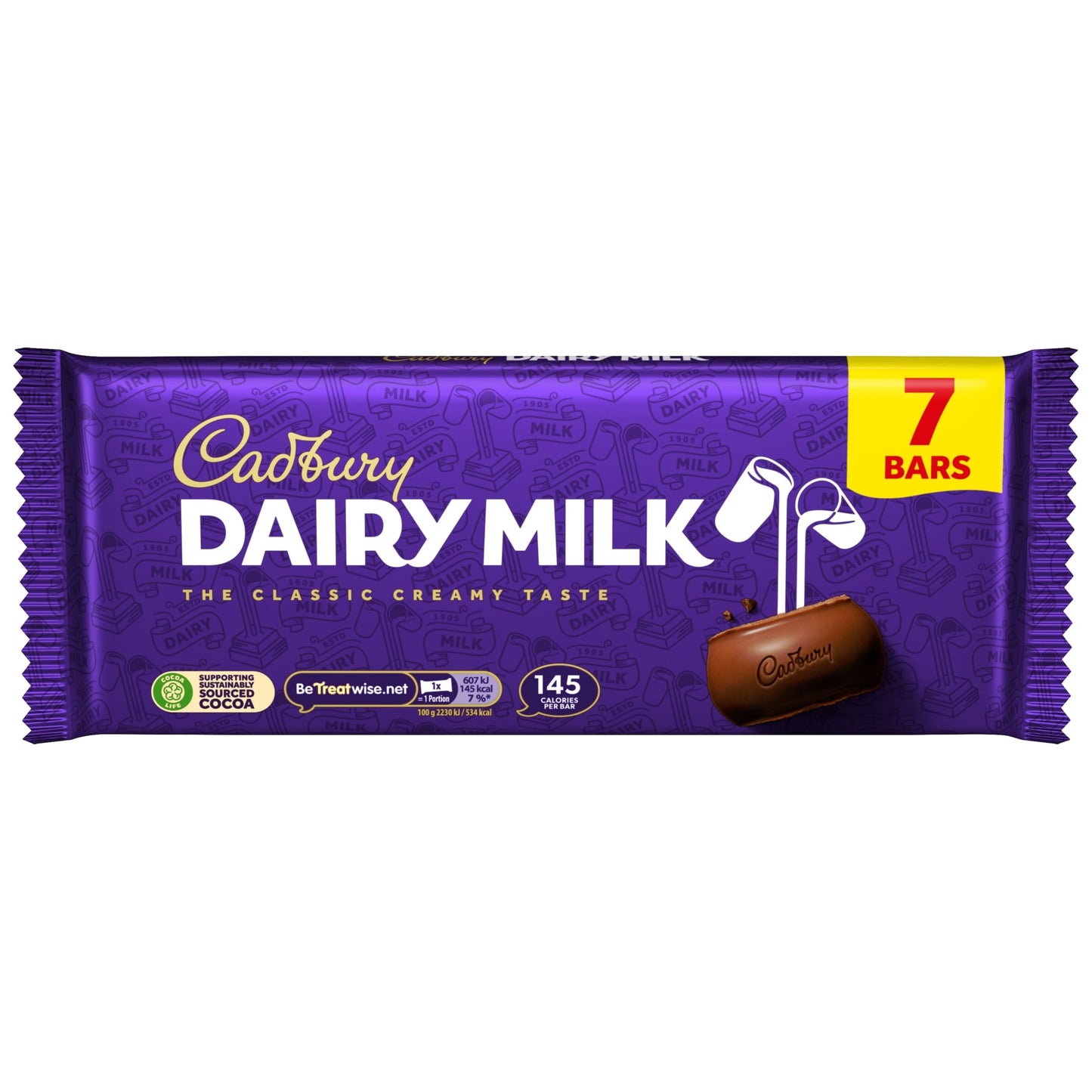 Cadbury Dairy Milk Chocolate Bar Multipack 7 Pack 7 x 27.2g — image 4