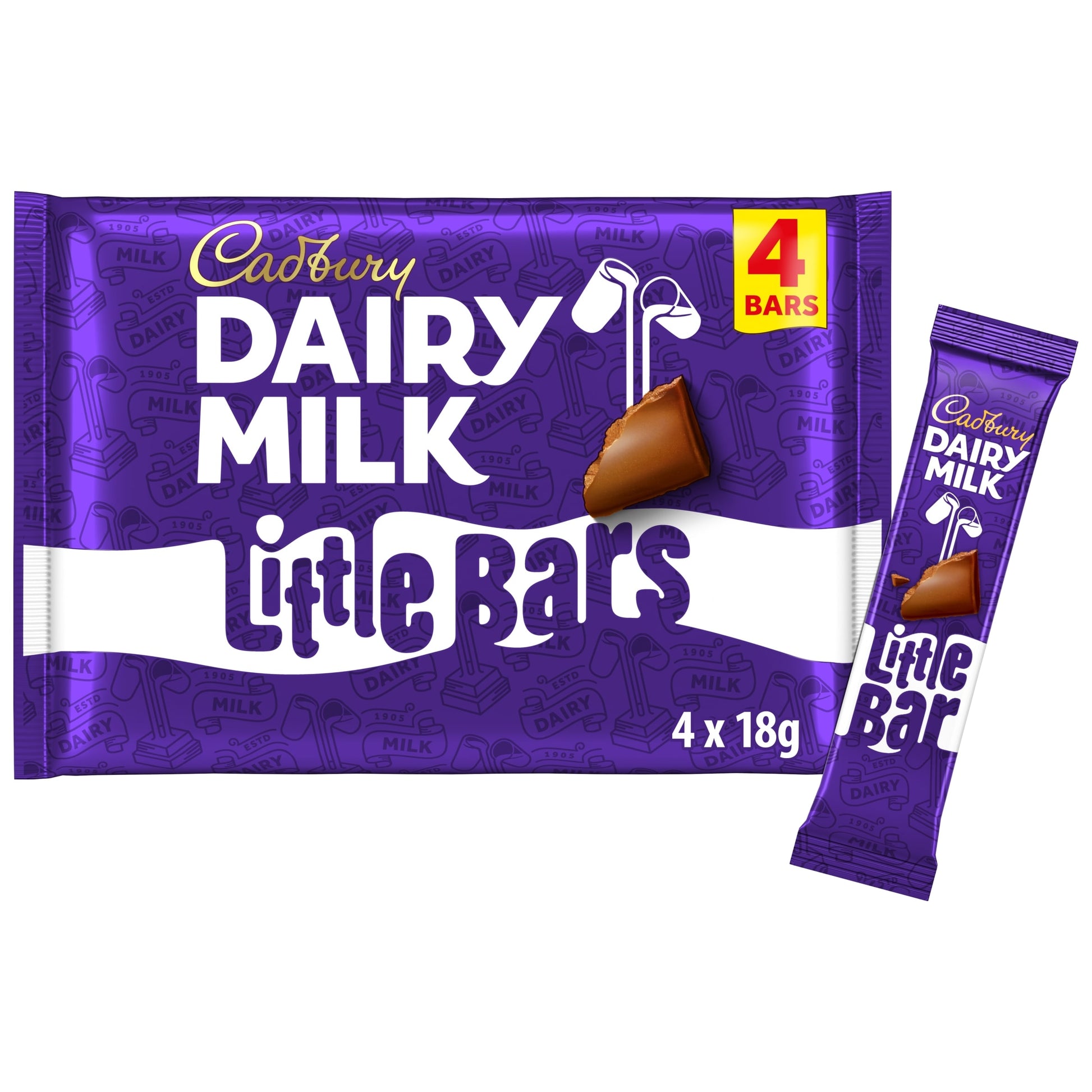 Cadbury Dairy Milk Little Bars Kids Chocolate Bar Multipack 4 Pack 4 x 18g — image 1