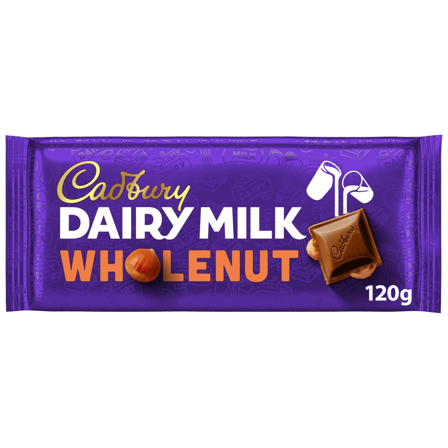 Cadbury Dairy Milk Wholenut Chocolate Bar 120g — image 1