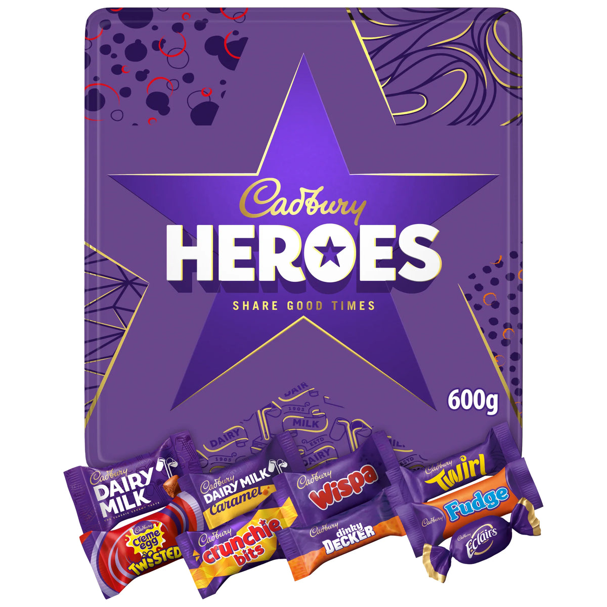 CADBURY HEROES TIN 600G — image 1