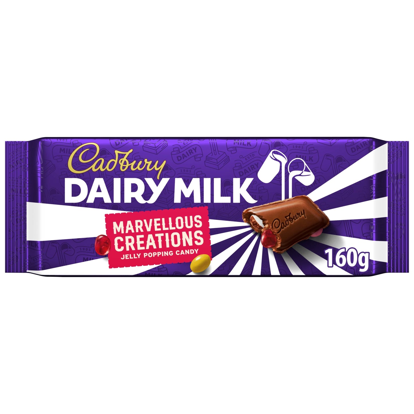 Cadbury Marvellous Creations Jelly Pop Candy Chocolate Bar 160g — image 1