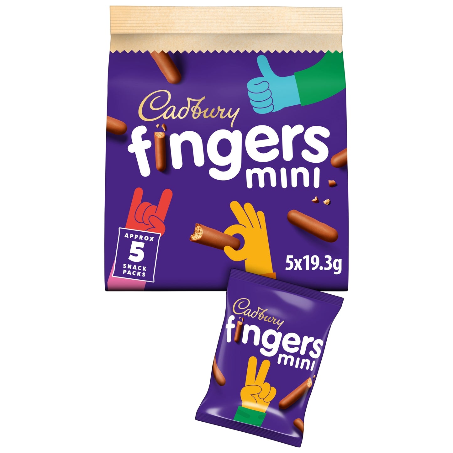 Cadbury Mini Fingers Chocolate Biscuits 5 x 19.3g — image 1