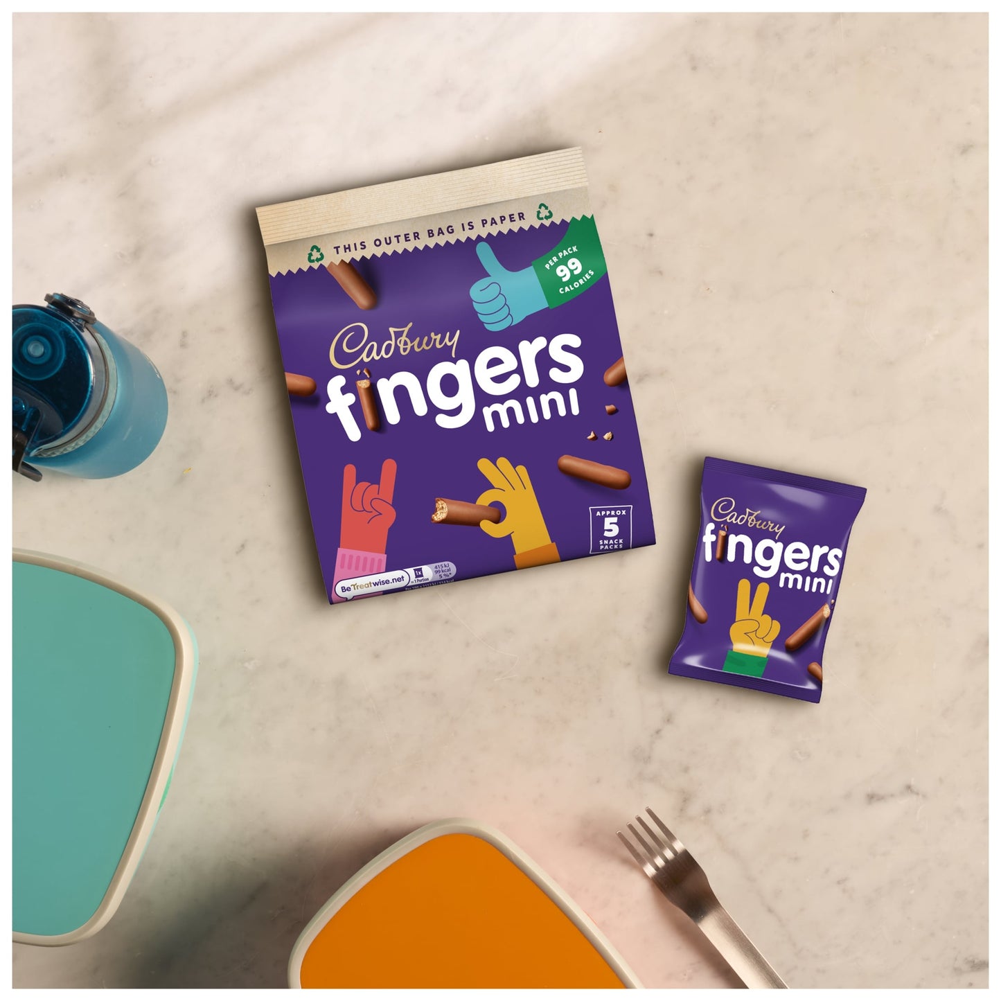 Cadbury Mini Fingers Chocolate Biscuits 5 x 19.3g — image 2