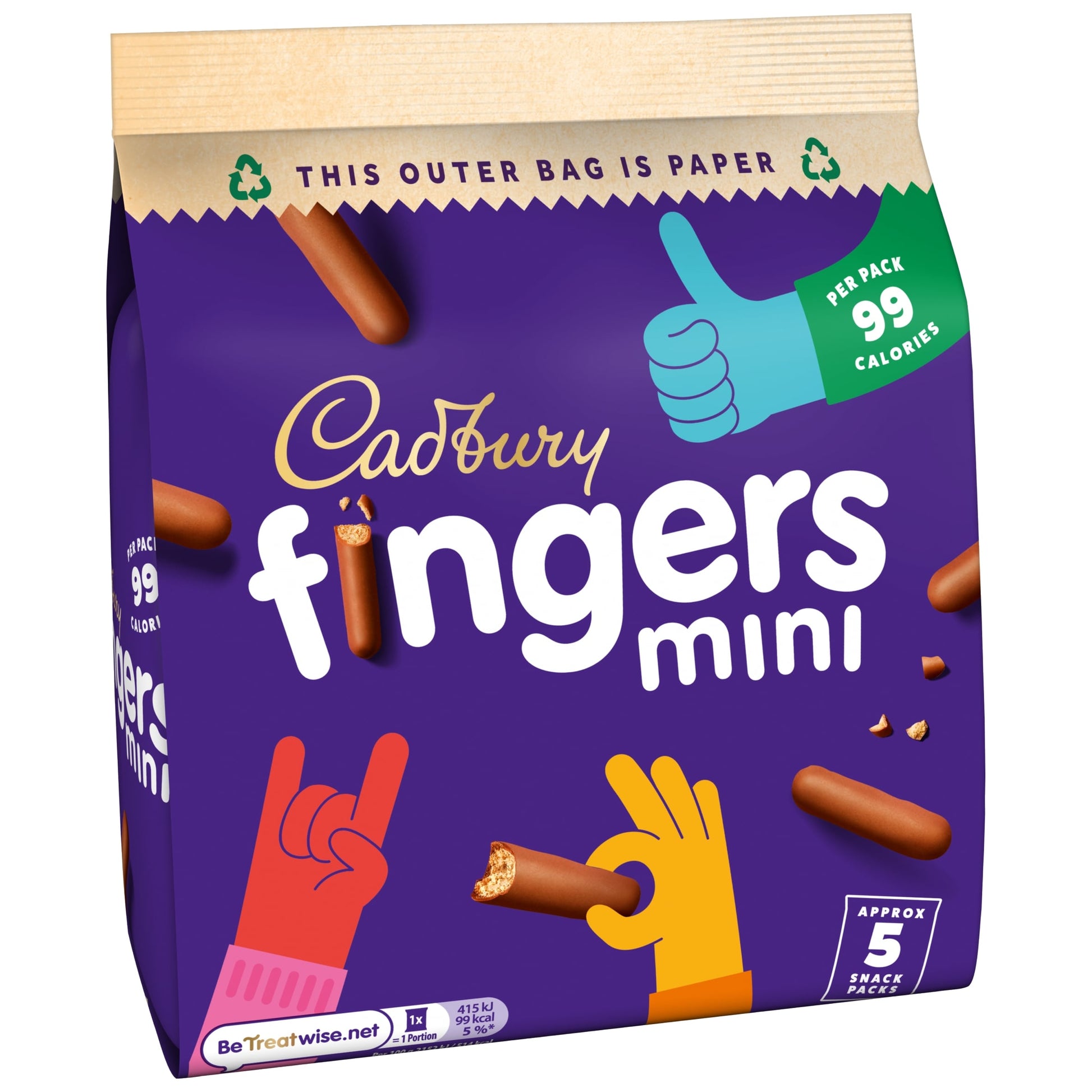 Cadbury Mini Fingers Chocolate Biscuits 5 x 19.3g — image 4