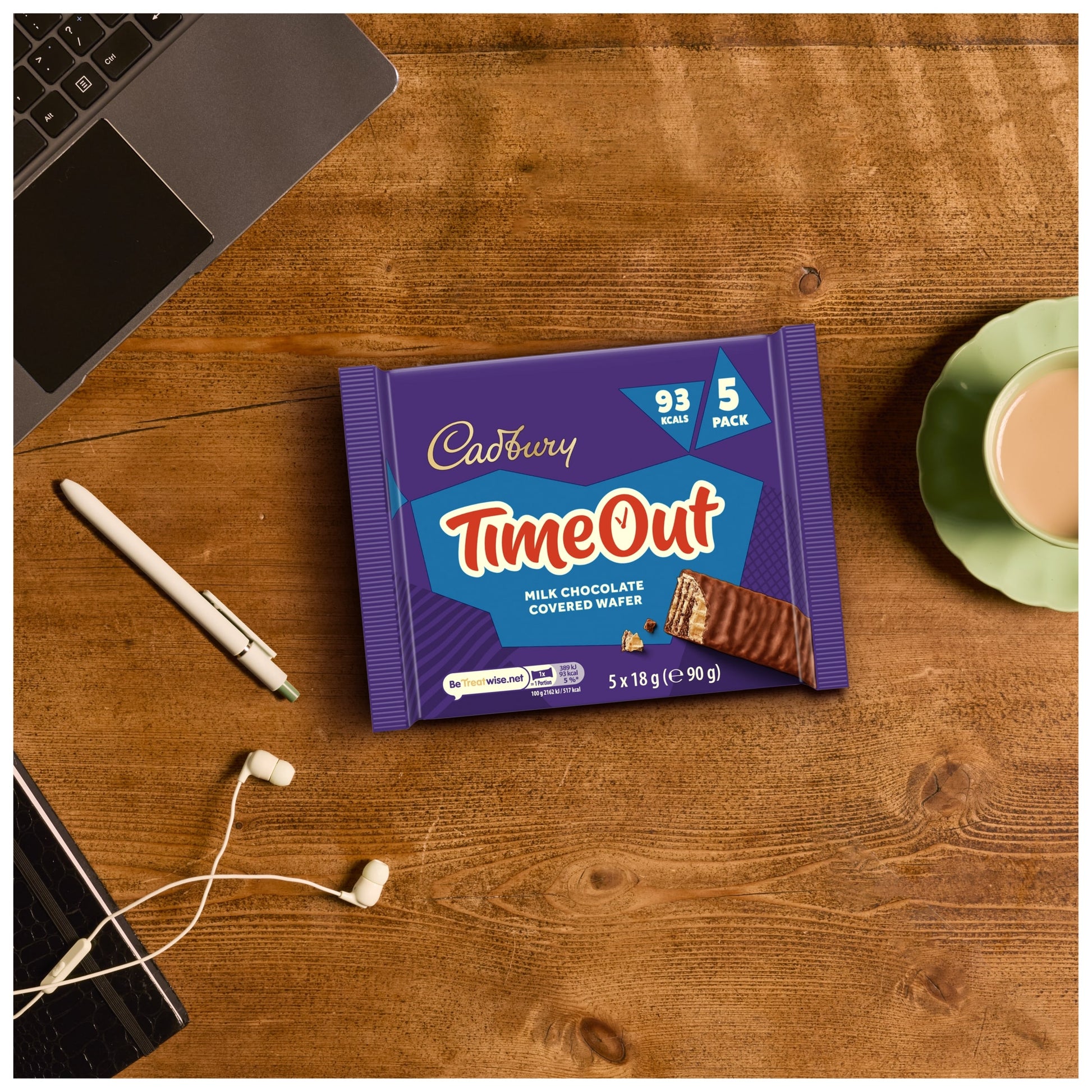 Cadbury Time out Milk chocolate covered Wafer 5x18g — image 2