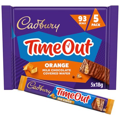 Cadbury Time out Orange Milk Chocolate Covered Wafer 5x 18g — image 1