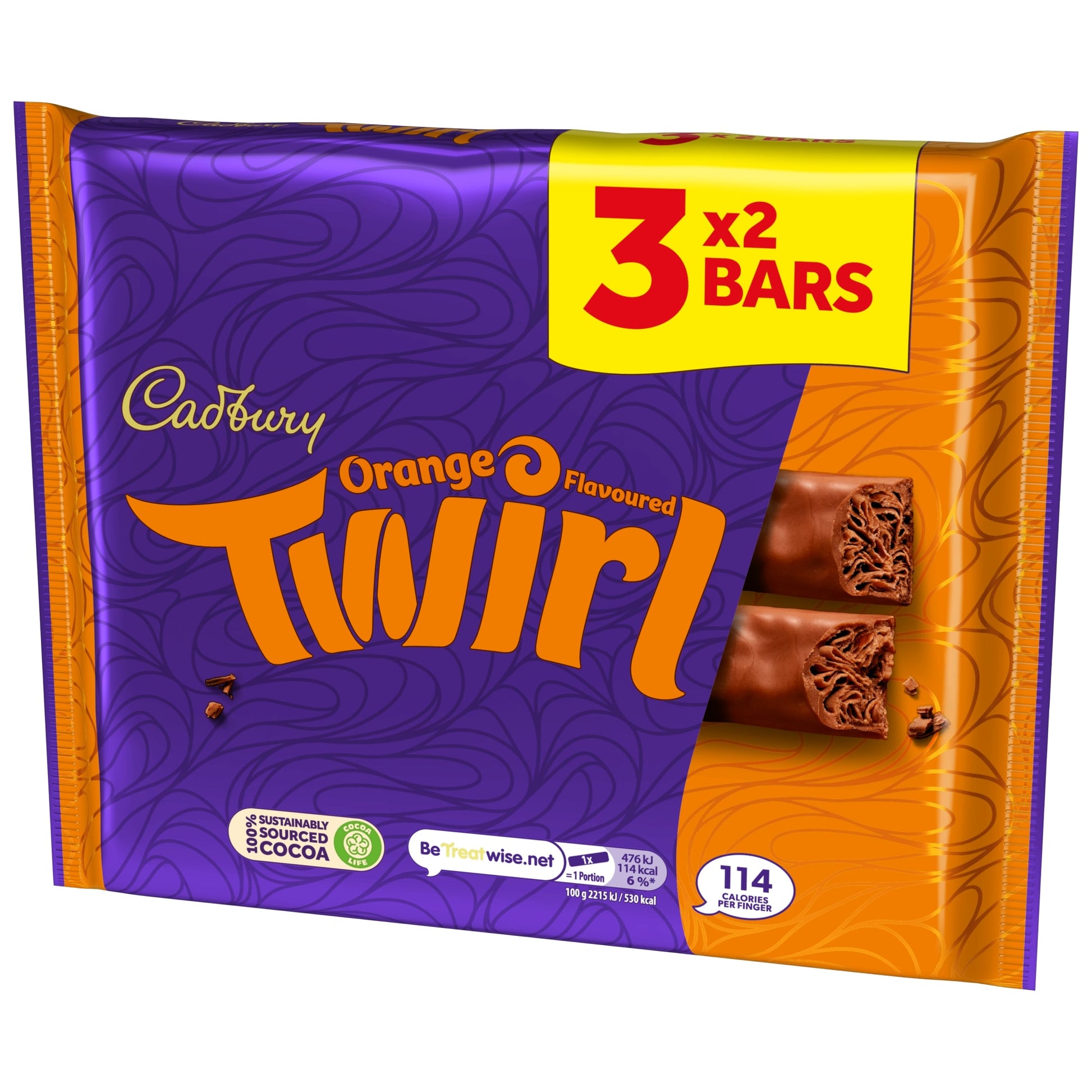 Cadbury Twirl Orange Chocolate Bar 3 pack Multipack 3 x 43g — image 3