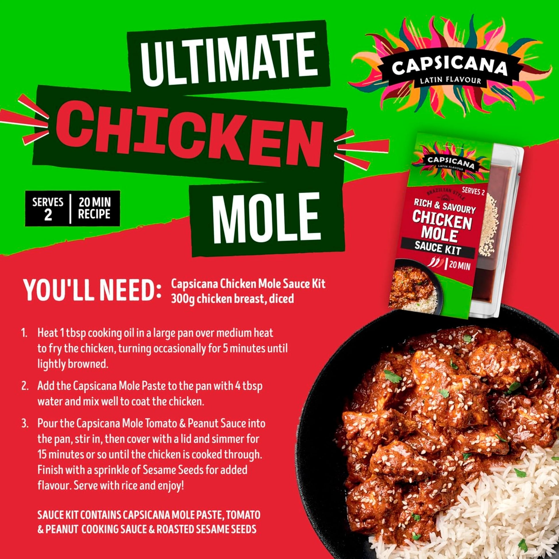 Capsicana Mexican Chicken Mole Cooking Sauce Kit 273g — image 3