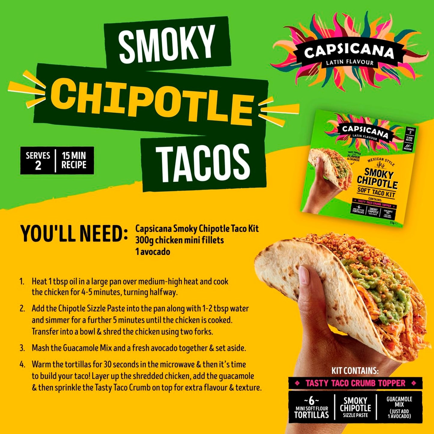 Capsicana Mexican Smoky Chipotle Taco Meal Kit 273g — image 2